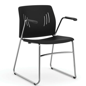 Breakroom Chair Arms Black Stackable